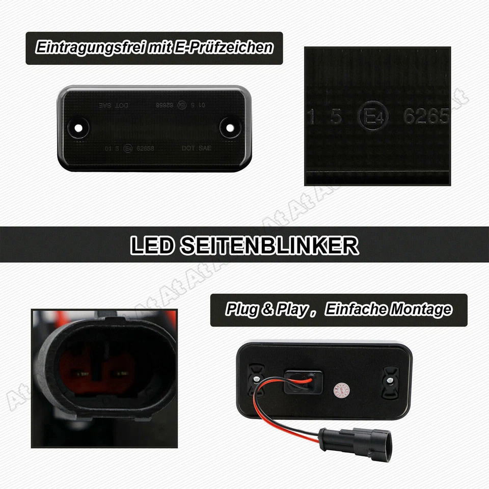 6X LED Seitenmarkierungsleuchte Seitenblinker Für Fiat Ducato Citroen Peugeot - Bild 4 von 4