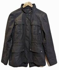 Hunter Original Ladies Jacket Cotton Wax Removable Wool Gilet Lining Black Sz 8