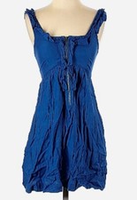 Urban Outfitters Kimchi Blue Cobalt Ruffle XS Zip Front Dress