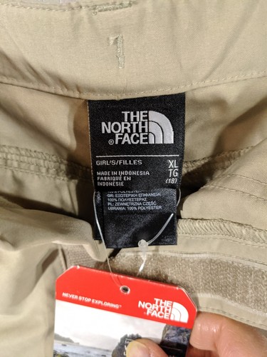The North Face Shorts Girls Youth XL Beige Argali Hiking Water Dune NEW NWT - Picture 7 of 13