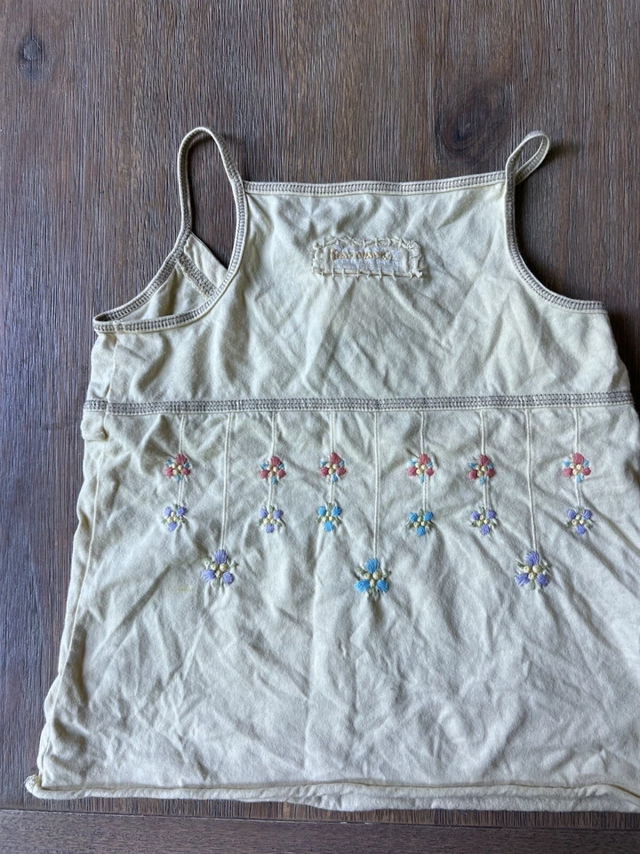 Regata Da-Nang Meninas M Algodão Amarela com Flores Bordadas Multicoloridas - Imagem 2 de 4