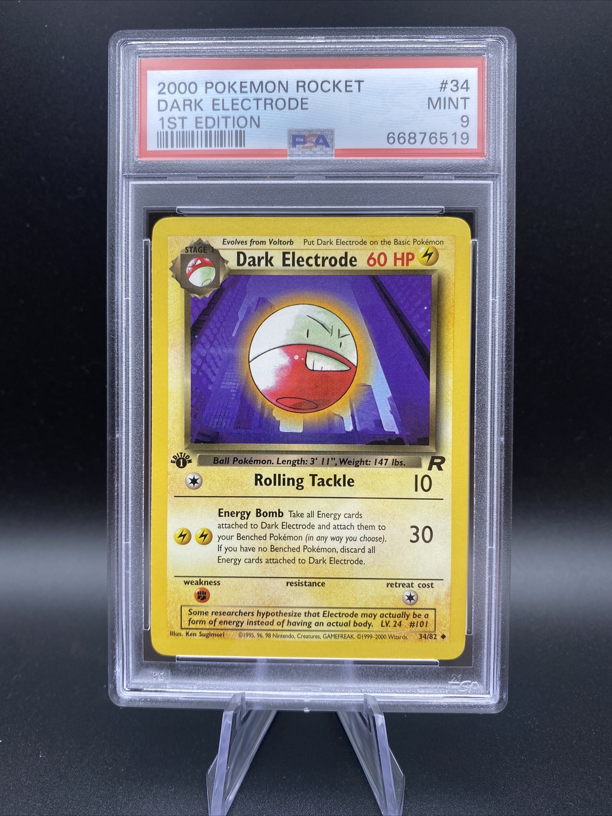 2000 Pokémon Rocket #34 Dark Electrode 1st Edition PSA 9 Mint