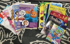 Lot of 13: learning workbooks, coloring books, short stories etc Disney, Marvel