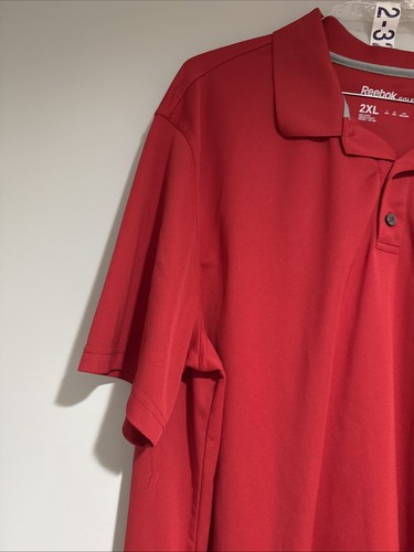Reebok Golf Polo Shirt Men's Size Tag 2XL Red Solid Classic Fit Active Wear - Picture 2 of 9