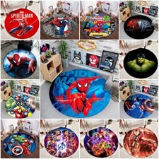Marvel The Avengers Spiderman Round Rug Bedroom Carpet Doormat Non-slip Mat UK