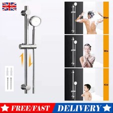 Shower Riser Rail Kit Adjustable Chrome Head Holder Bracket Bathroom Shower Rod