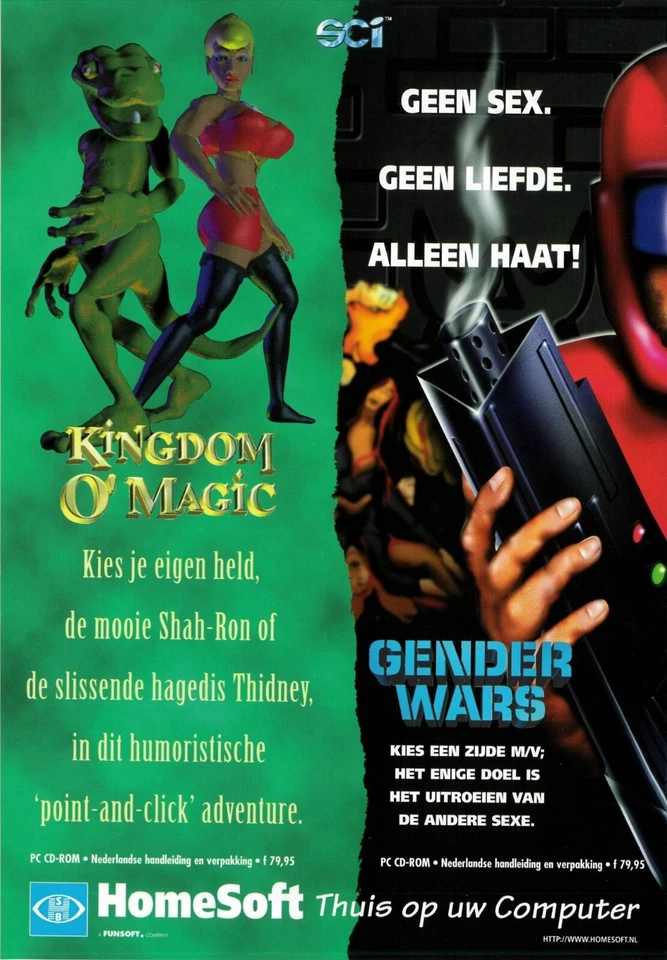 1995 King O' Magic / Gender Wars (PC) A4 Vintage Print Ad/Poster, Official Art - Image 3 of 3