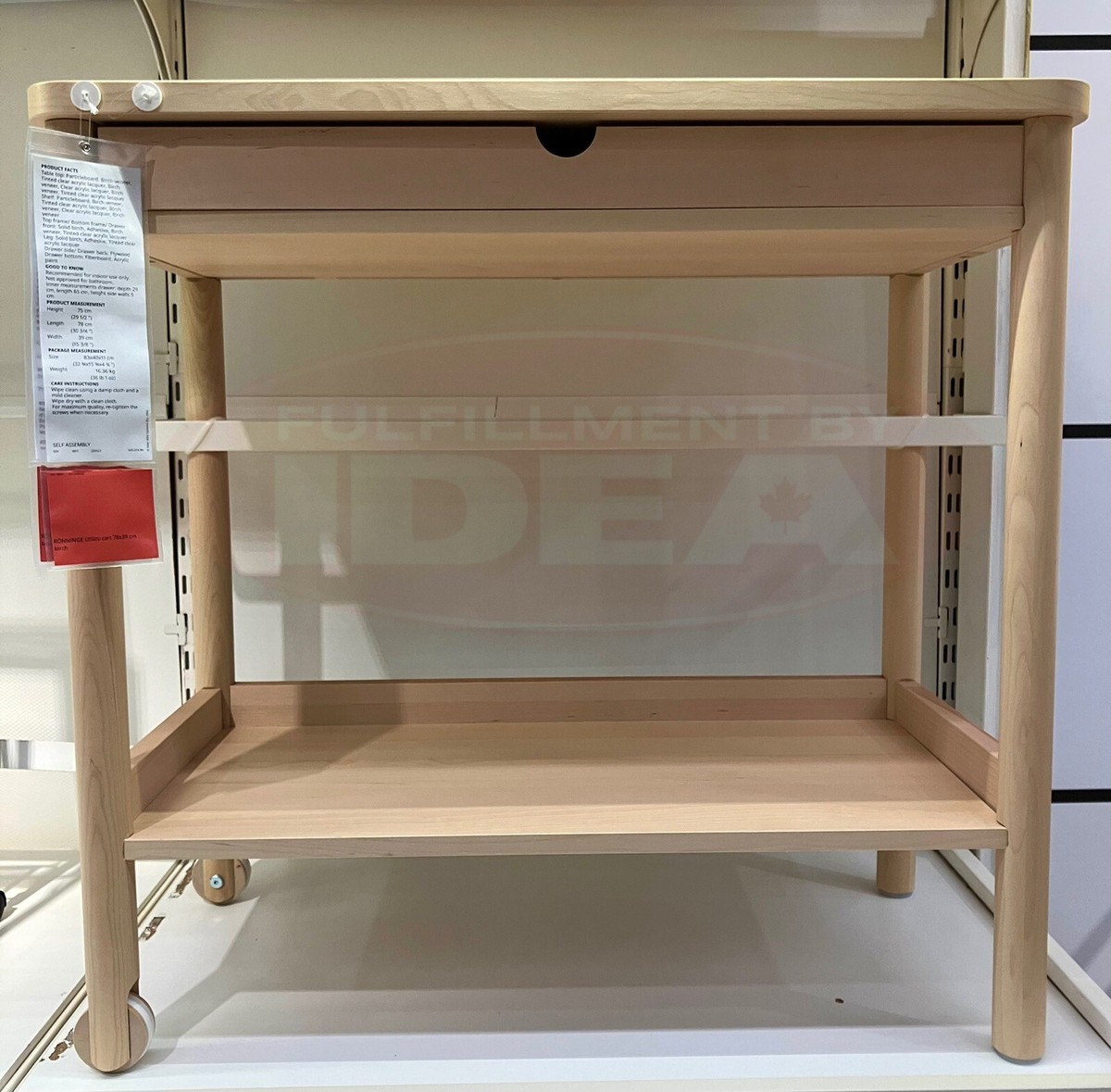 Brand New IKEA RONNINGE Birch Kitchen Utility Cart 505.074.88 | eBay