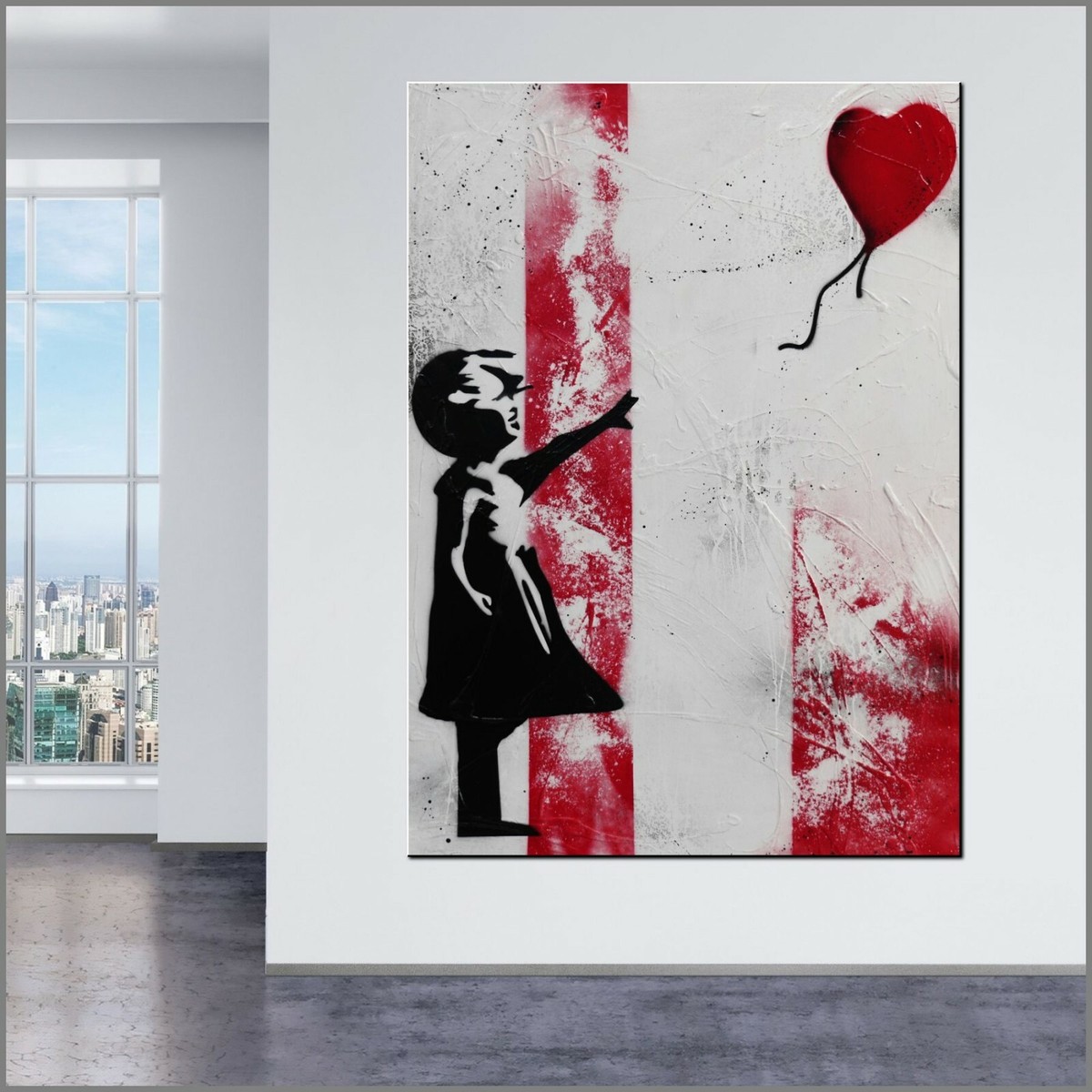 Huge Graffiti Banksy Balloon Girl Street Art 160cm x 100cm