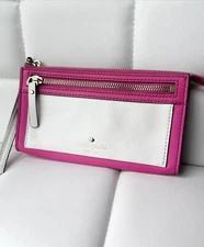 Kate Spade New York Pink White Wristlet/Clutch Wallet Sable York Avenue