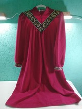 Vanity Fair Vintage Woman's Housecoat Robe Red Size Medium Made in USA-C1