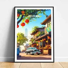 Wuhan travel print - China travel poster, Wuhan poster, Wuhan China poster