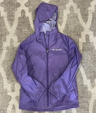 Columbia Size S 7/8 Girls Purple Hooded Windproof Full Zip Outdoor Jacket
