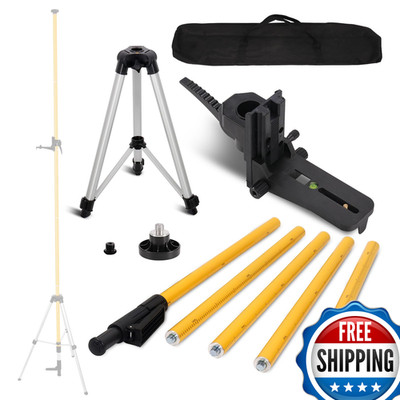 Moeter 12 Ft./3.7M Laser Level Pole Tripod Laser Stand Pole 1/4-20 5/8-11