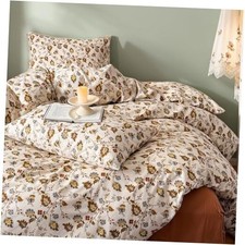 Floral Duvet Cover Full, 100 Cotton Khaki Floral Printed Duvet Cover Pattern