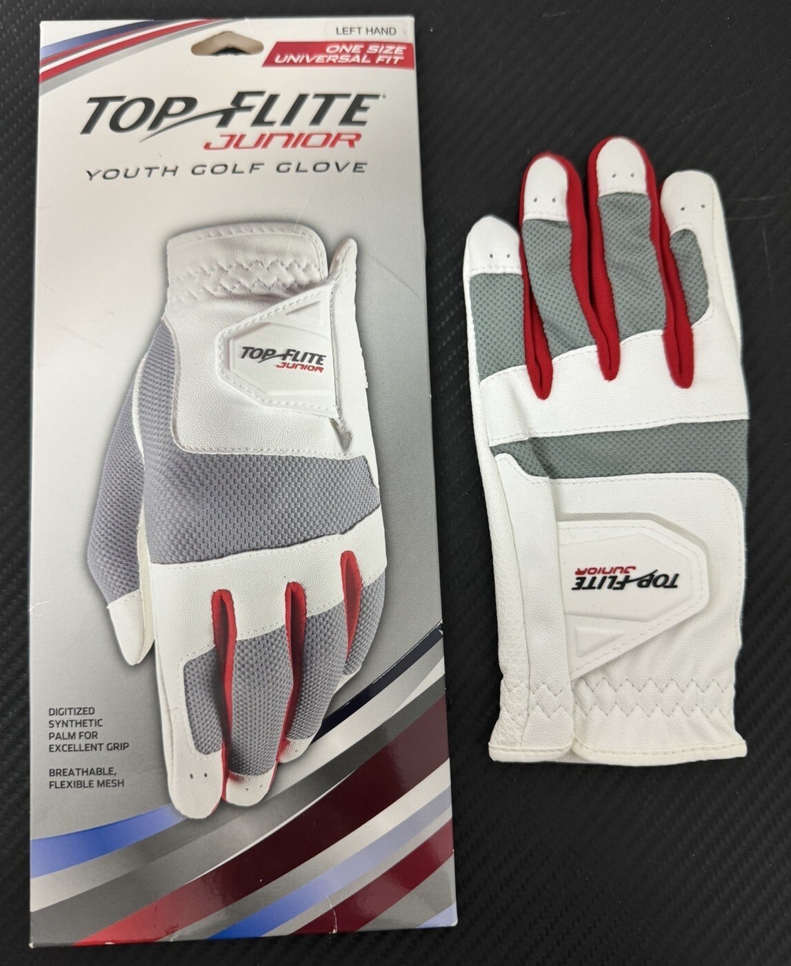 Glove, Left Hand (one Size) White, Red & Gray - New!