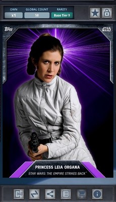 Star Wars Card Trader Princess Leia Laser Burst Purple Award 58cc
