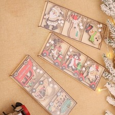 Christmas Wooden Pendant Ornaments Santa Xmas Tree Hanging Decoration Gift 9