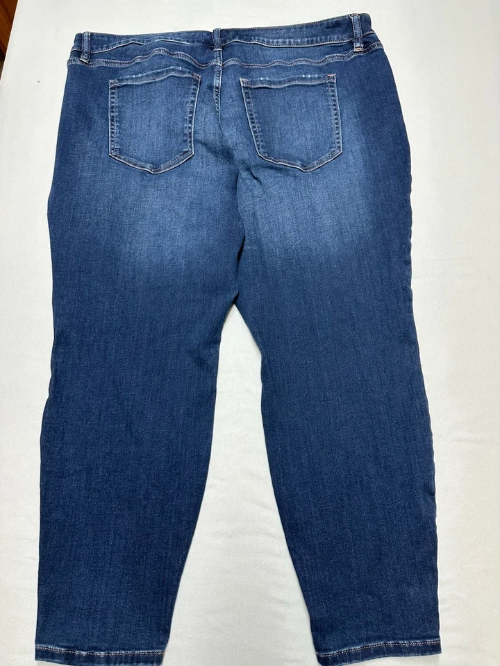 Pantalones de mezclilla Lane Bryant para mujer 24s azul tiro medio calce exclusivo cintura mágica flexible Foto 3 de 4