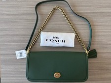 NWT Coach Originals Dinky Leather Shoulder Bag Hunter Green W/ Chain Strap CW641