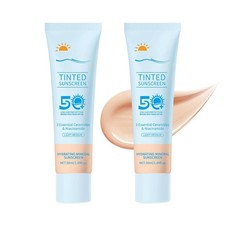 Tinted Sunscreen for Face SPF 50, 2 PCS 1.69 Fl Oz Pack of 2 , Medium