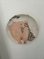 Hand Crafted Art Plate  Nude  Woman Wall Hanging Signed by Artist by Artist