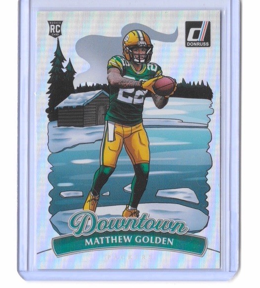 2025 Panini Donruss NFL Matthew Golden Rookie Downtown Case Hit Packers SSP