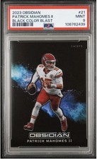 PATRICK MAHOMES II 2023 Panini Obsidian Color Blast Black #21 SP SSP PSA 9