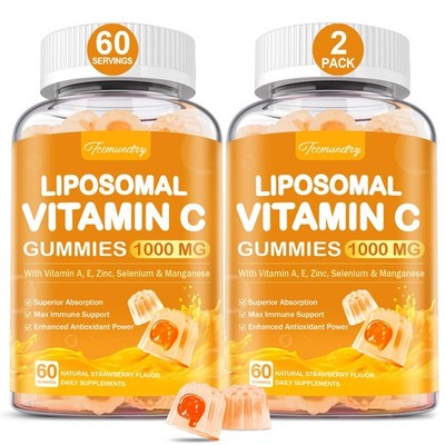 Tcemundry Liposomal Vitamin C Gummies 1000mg for Adults Vitamin C Chewable Gu...