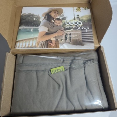 NIB, Boba Wrap Baby Sling Carrier with Instruction Manual, 7-35 lbs, Gray