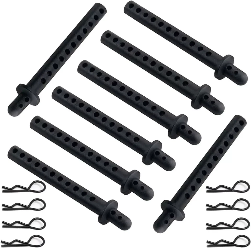 Paquete de 8 soportes de poste de carrocería de coche de radiocontrol de 68 mm con clips para camión buggy 1/10 4x4 Foto 2 de 2