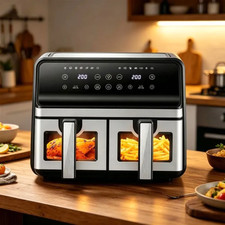 Friteuse Sans Huile Air Fryer 10L 2400W Double Cuisson 14 Programmes Tactile