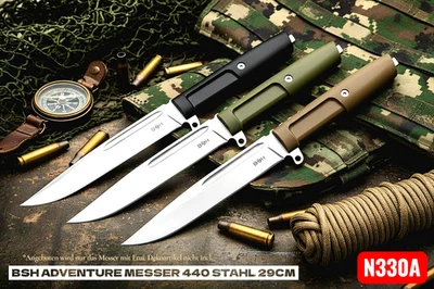Jagdmesser BSH ADVENTURE N-330 | Messer Outdoor 29cm Camping Buschmesser +Etui