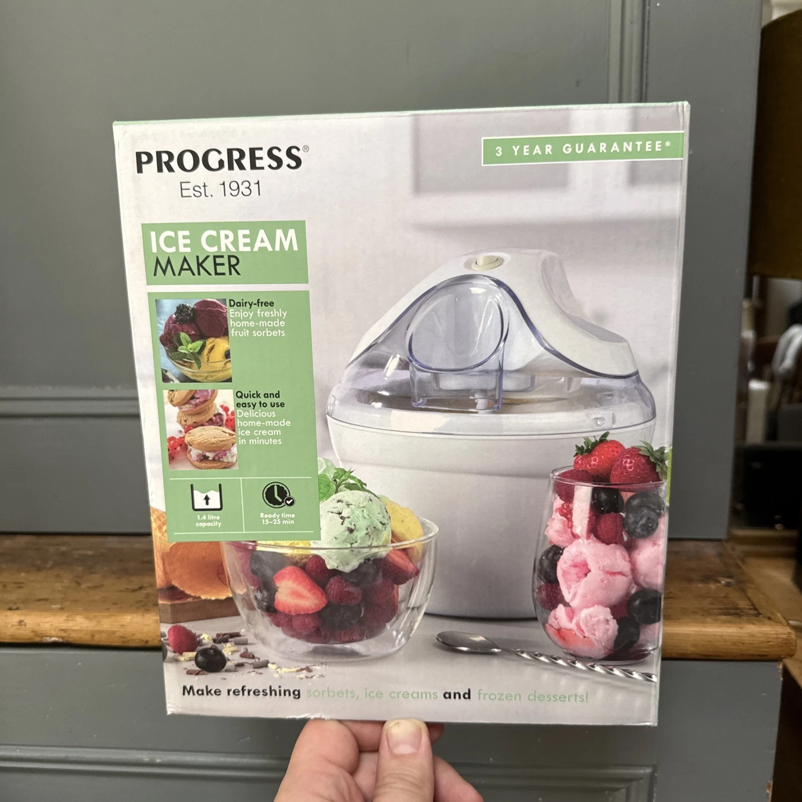 Progress Ice Cream Maker Machine Sorbet Maker 1.4L NEW BOXED