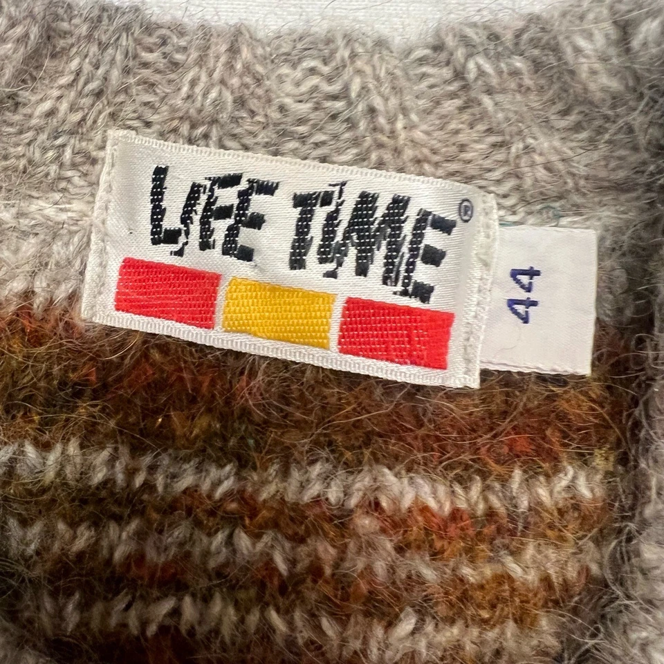Vintage 80s Life Time Fair Isle Geometric Multi-Color Wool Mohair Sweater Size L - Image 2 of 4