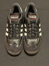 Adidas Samba Indoor Soccer Shoe Men Low Top Leather Size 6 Black EUC Tennis Shoe