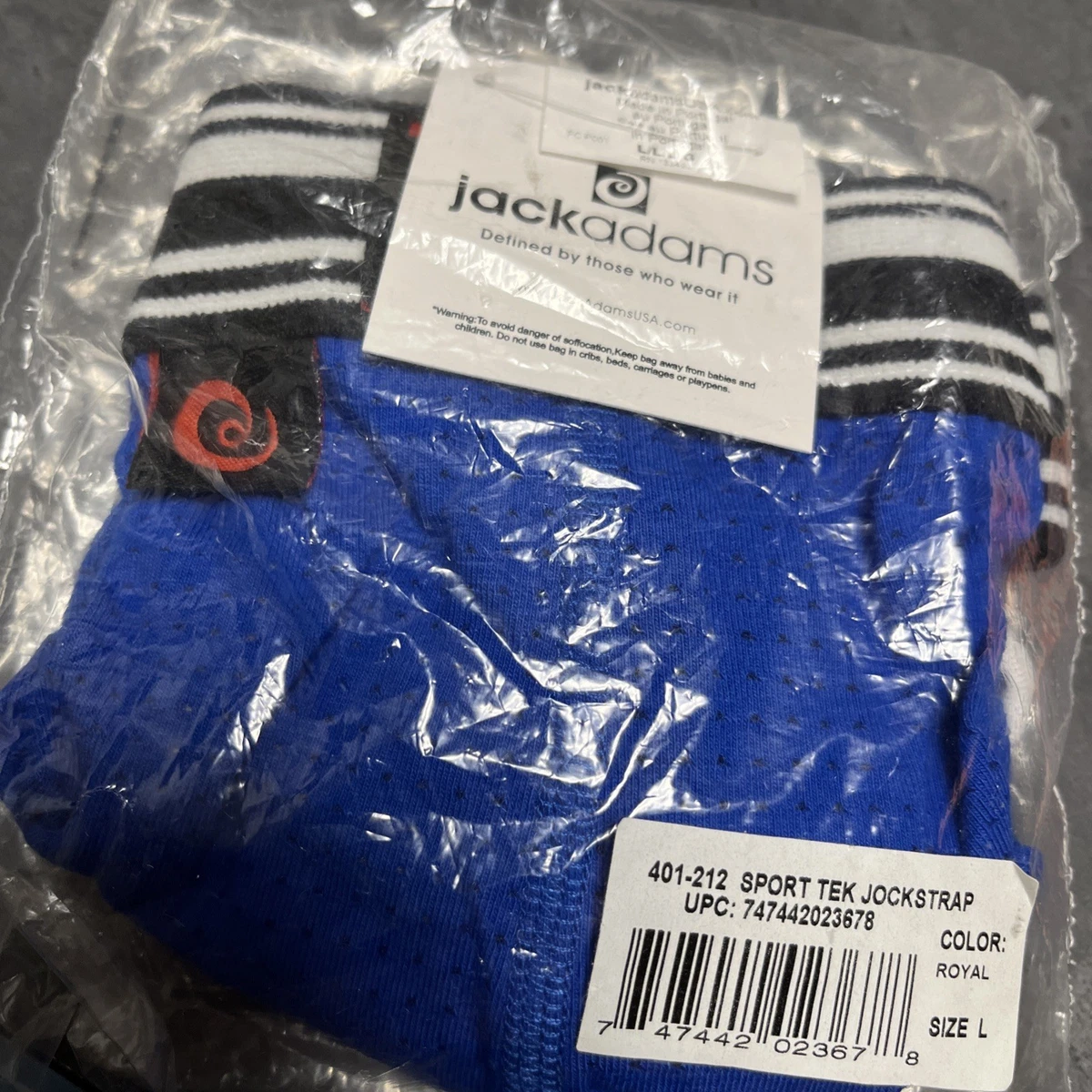 MARQUE ADAMS, TAILLE GRAND, JOCKSTRAP COUPE BLANCHE AVEC