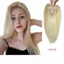 Clip In Human Hair Straight Mono Bangs Toppers -For Women Thin Hair Replacement