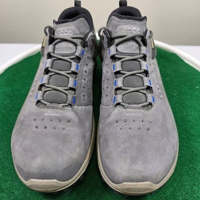 ECCO Biom Gore-Tex Hiking Shoes Men 10 Gray Yak Leather Waterproof Outdoors or