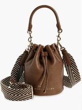 Marc Jacobs Leather Bucket Bag Crossbody (Cognac)