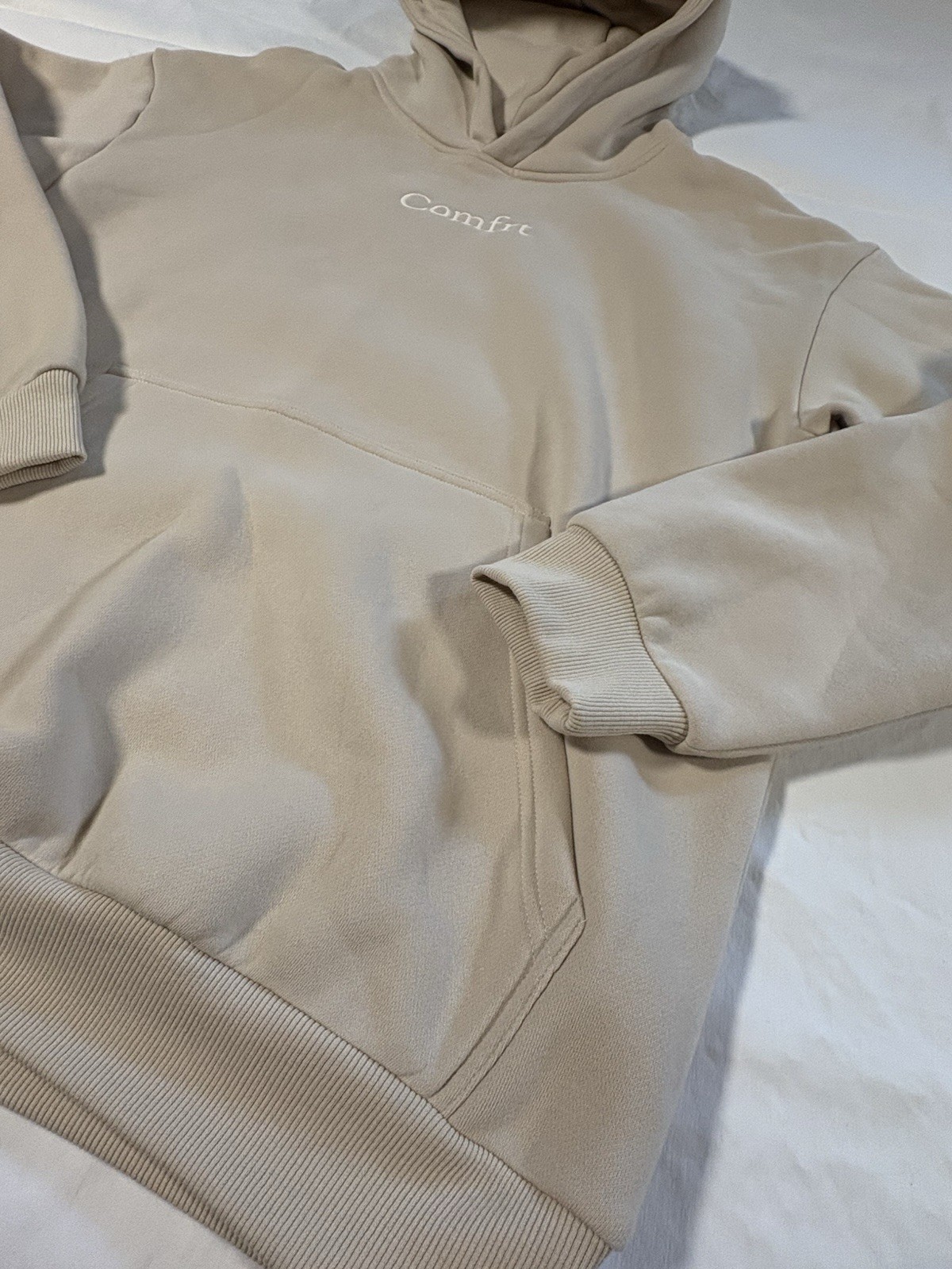 Comfrt Signature Hoodie Color Bone Adult Unisex Small