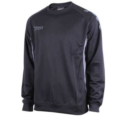 Kappa Herren Sweatshirt Training Sweat Pullover Rippbündchen XXL schwarz-grau