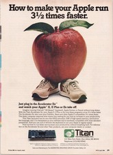 Titan Technologies 1984 Vintage Print Ad Apple II Accelerator II Computer