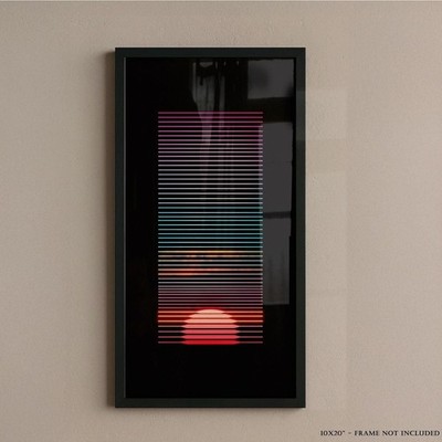 10x20'' Synthwave Sunset Poster | Retrowave 80s Minimalist Sun Wall Art Print