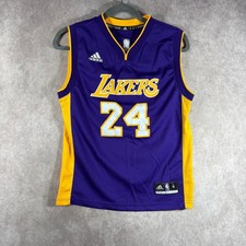 Adidas Kobe Bryant 24 Lakers Basketball Jersey Kids Size Medium Purple Mamba