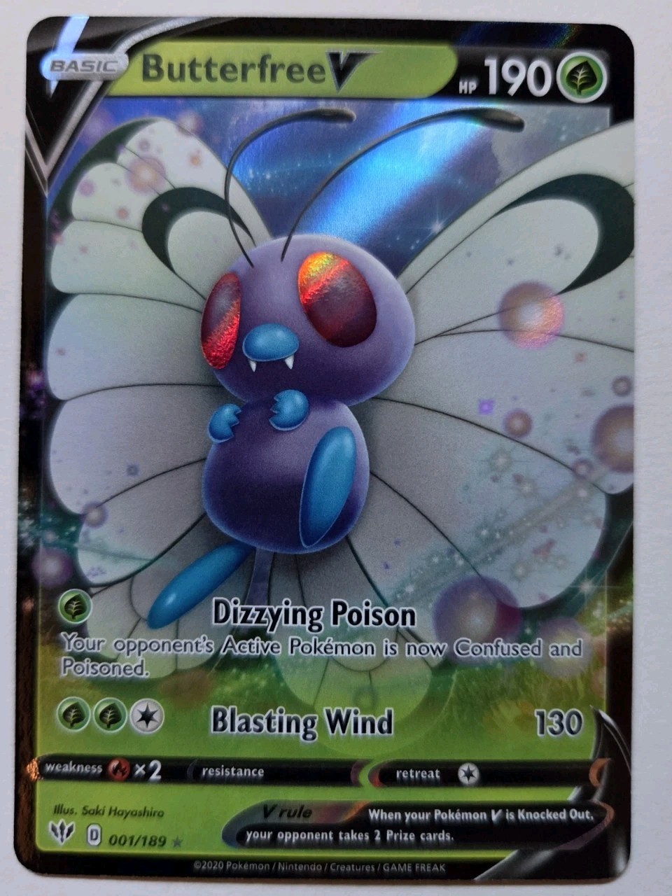 Butterfree V 1/189 - Pokemon Sword & Shield: Darkness Ablaze - Near Mint