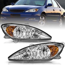 Chrome Clear Headlights Headlamps Assembly For 2002-2004 Toyota Camry Xle Le Se