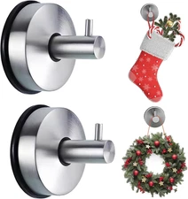 Suction Cup Hooks for Door Wreaths, 2026 New Wreath Hanger for Front Door, No Dr