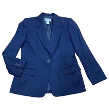 Women s Pendleton Classic Statment Navy Virgin Wool Blazer Size 8