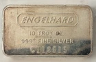 Vintage Engelhard 10oz Silver Bar -SN#C118615-Toning